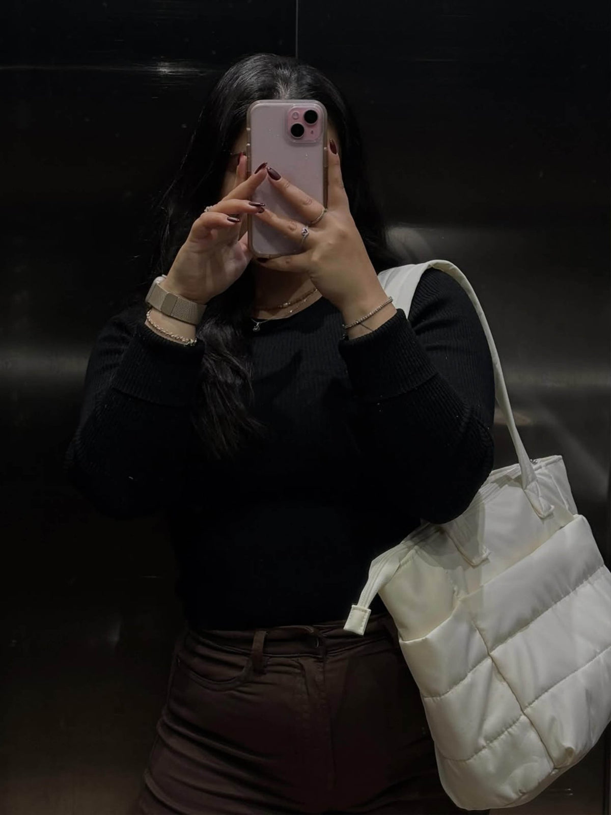 SEAME - Alex Puffer Tote Bag Green Regular