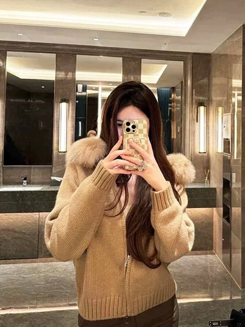 Seame - Alison faux fur Jacket Black S