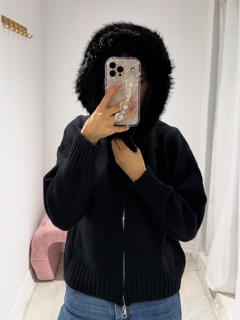 Seame - Alison faux fur Jacket Black S