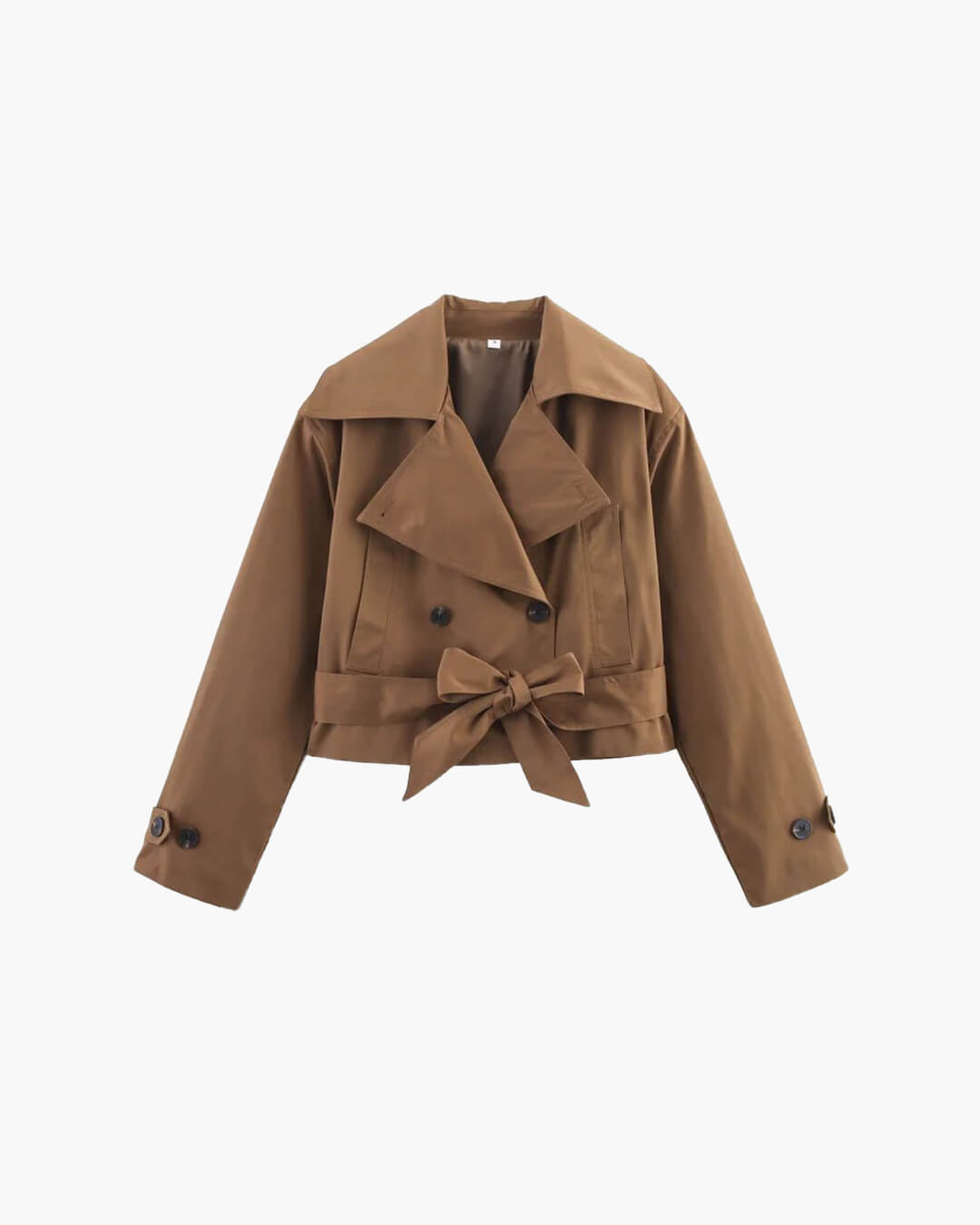 SEAME - Celia Women's Double - Breasted Trench Coat - Stylish Long Sleeve Jacket with Belted Waist Brown S