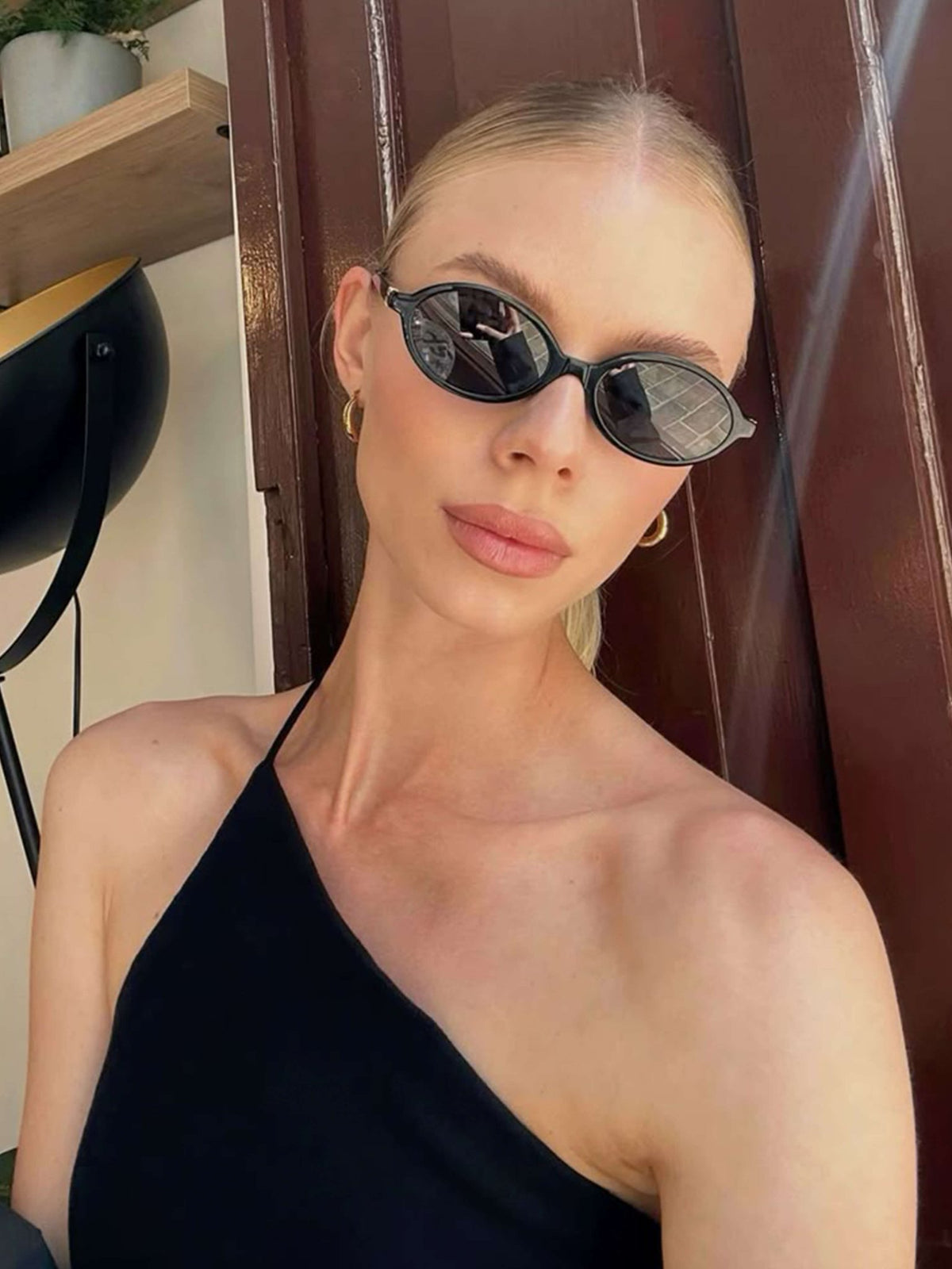 Seame - Clarence Oval Sunglasses Leopard Pink Regular