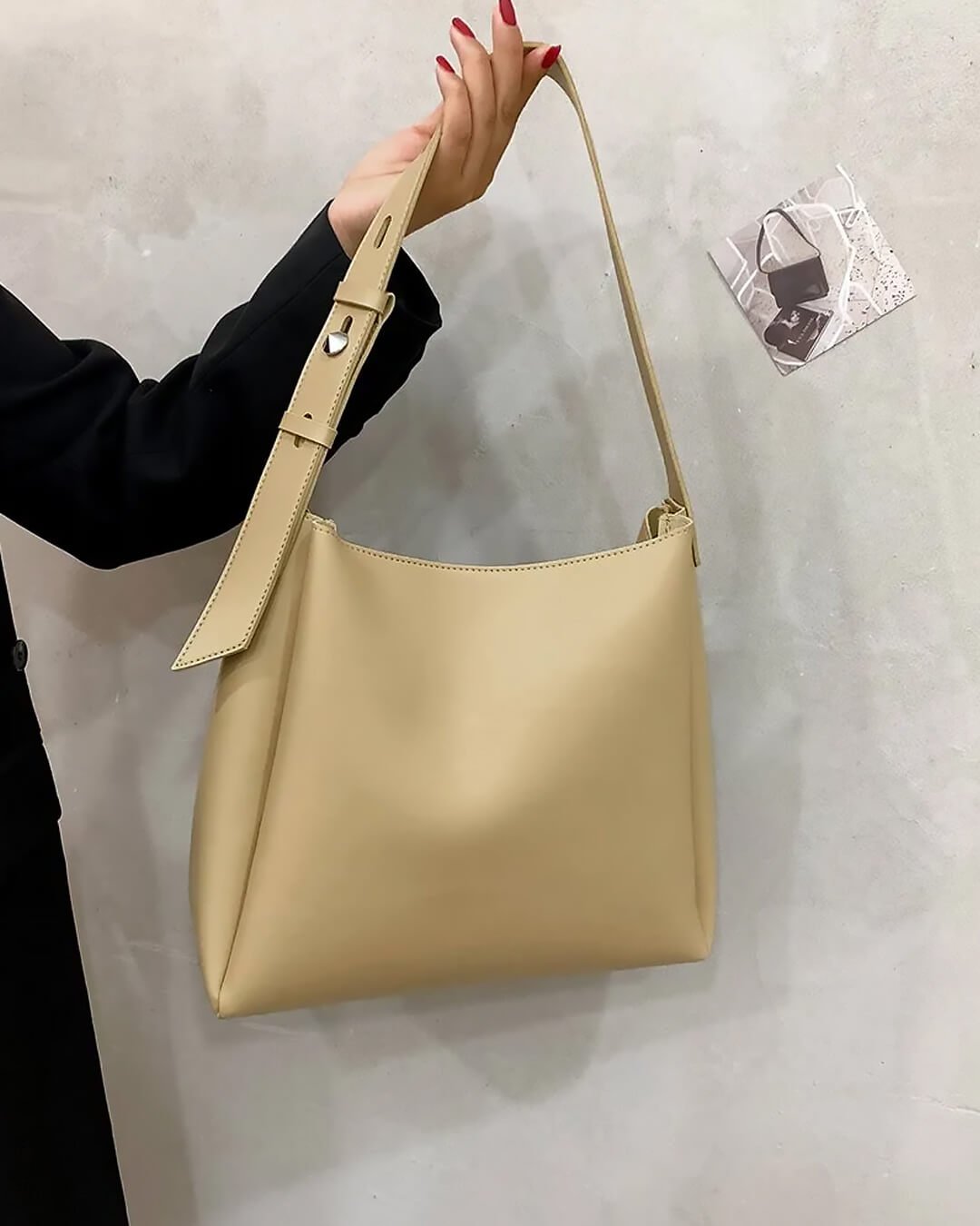 SEAME - Cynthia Vegan Leather Shopper Bag Creme Regular
