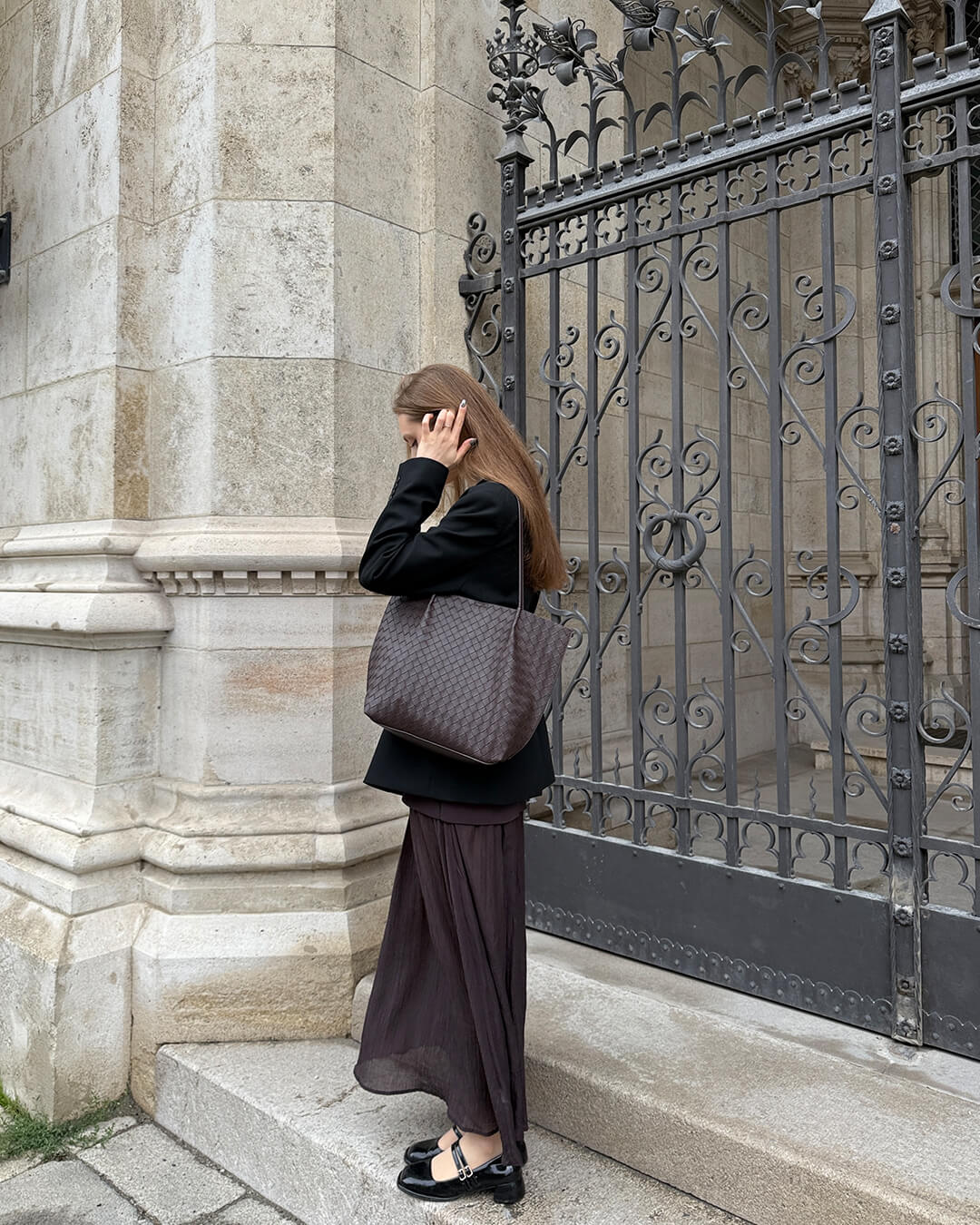 SEAME - Diana Woven Tote Bag Black Regular