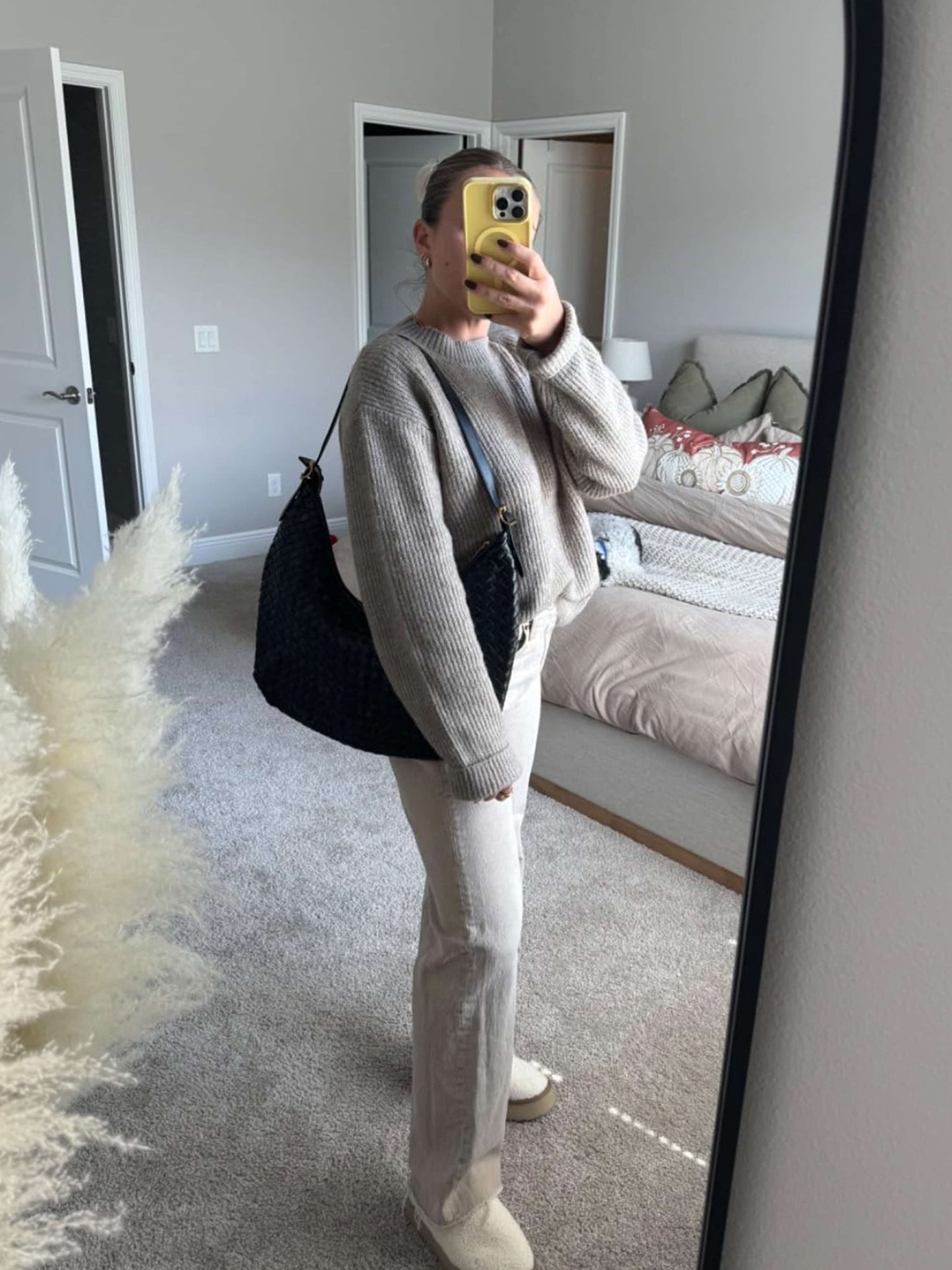 SEAME - Helen Woven Tote Bag Beige Regular