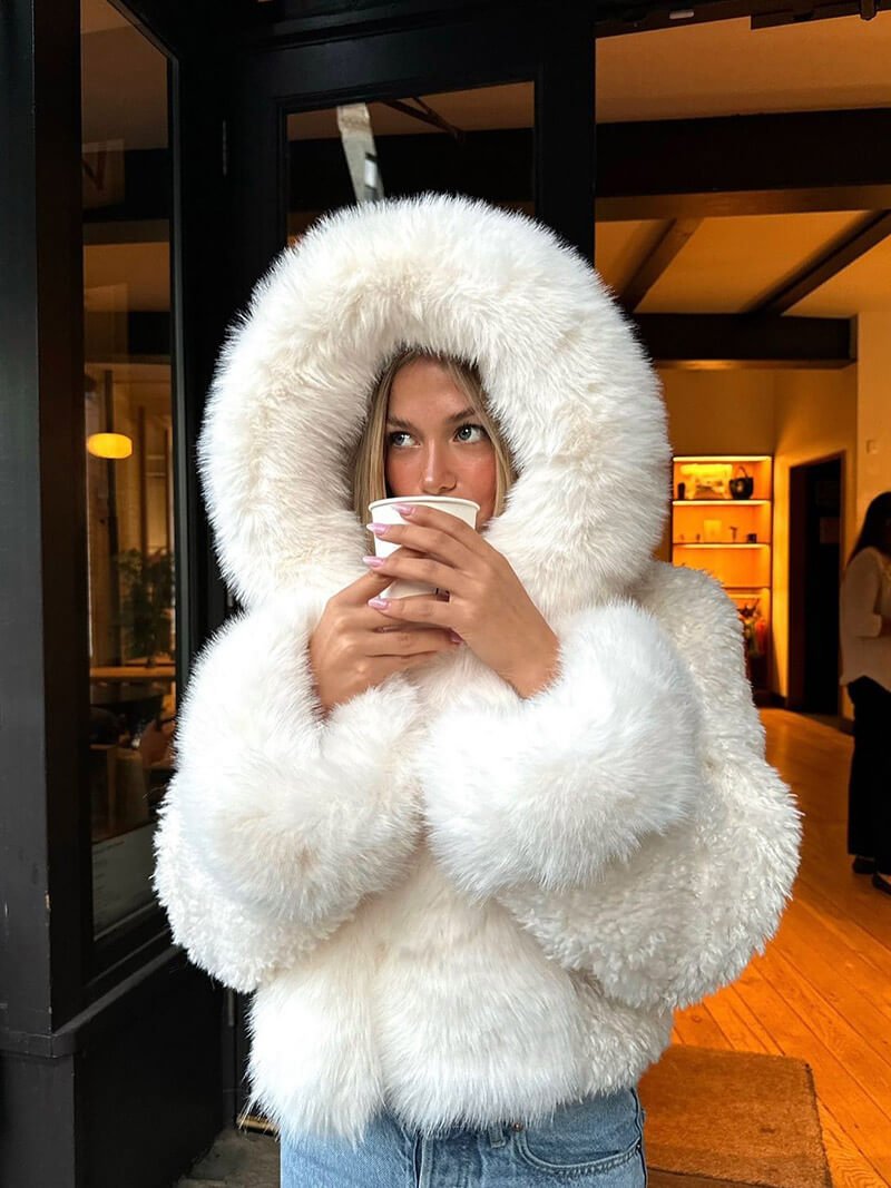 Seame - Henna Faux Fur Jacket White S