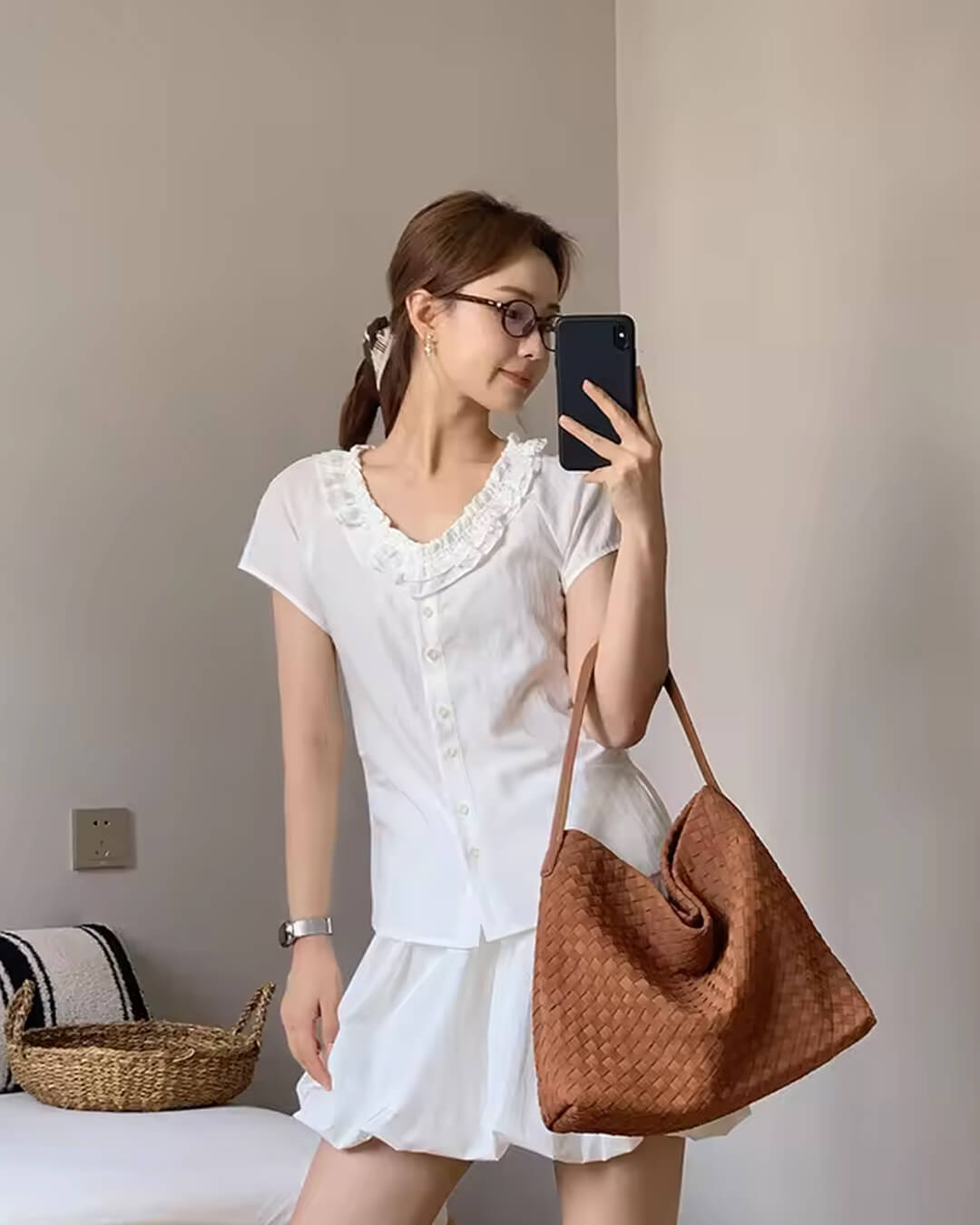 SEAME - Marceline Suede Tote Bag Beige Regular