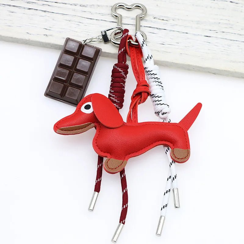 SEAME - Sausage Dog Keychain Pendant Red Chocolate