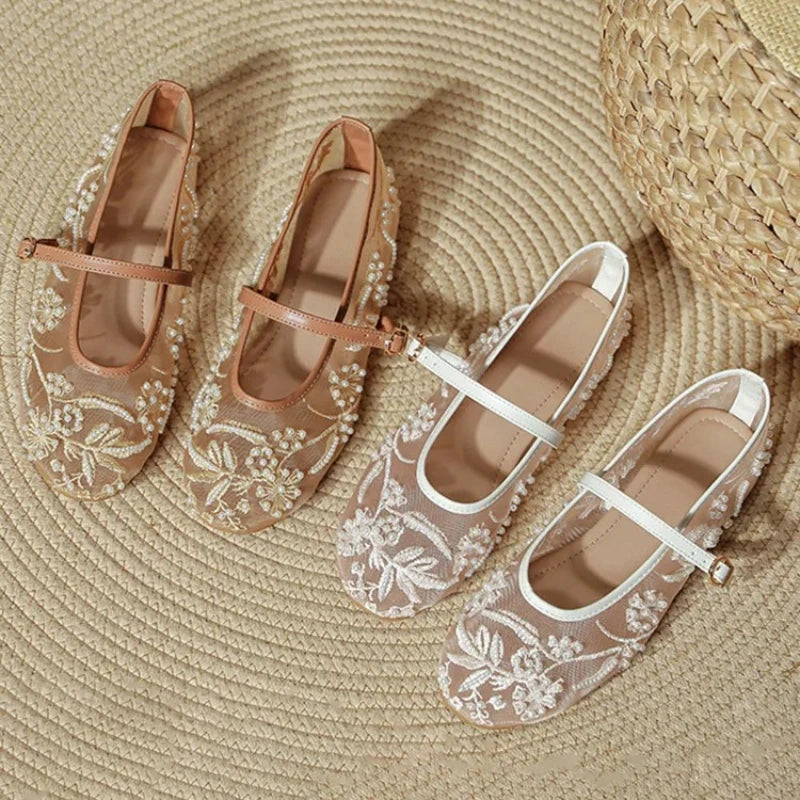 Juliana Mesh Flat Shoes