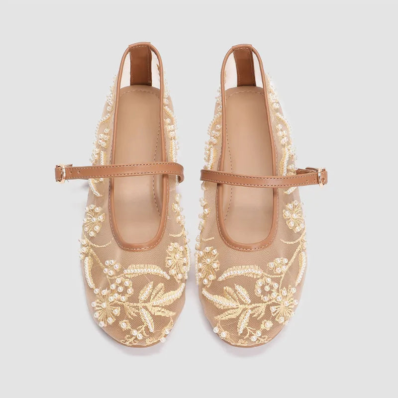 Juliana Mesh Flat Shoes