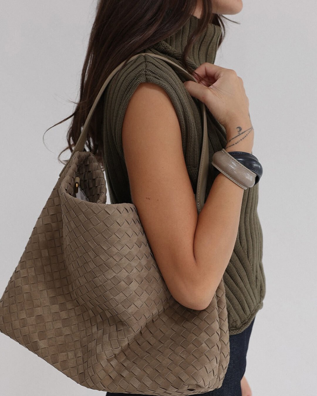 SEAME - Marceline Suede Tote Bag Beige Regular