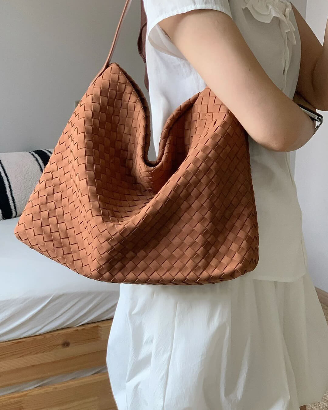 SEAME - Marceline Suede Tote Bag Coffee Regular