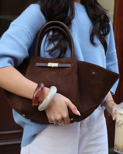 SEAME - Mathilde Suede Bag Dark Brown